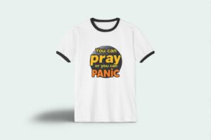 Faith Panic Button Unisex Ringer T-Shirt