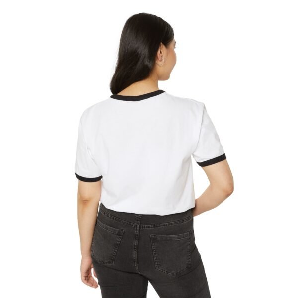 Faith Panic Button Unisex Ringer T-Shirt - Image 4