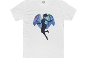 Wings of Freedom Graphic Tee, Angel T-Shirt for Dreamers, Artistic Cotton Crew, Unique Gift for Art Lovers, Casual Everyday Wear