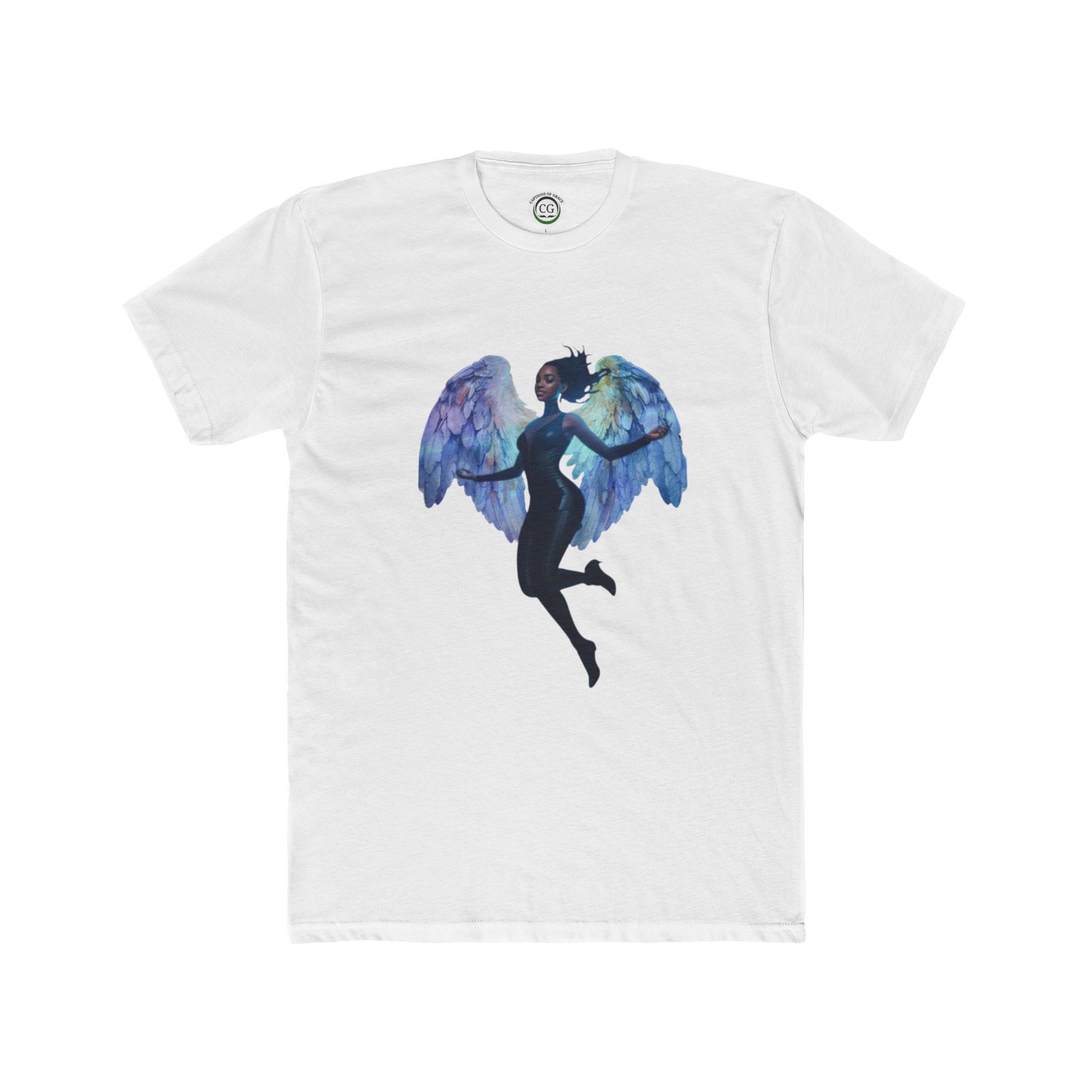 Wings of Freedom Graphic Tee, Angel T-Shirt for Dreamers, Artistic Cotton Crew, Unique Gift for Art Lovers, Casual Everyday Wear