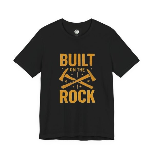 Built on the Rock Unisex Jersey Tee - Inspirational Tee, Casual Wear, Gift for Him/Her, Everyday Comfort, Motivational Shirt - Image 3
