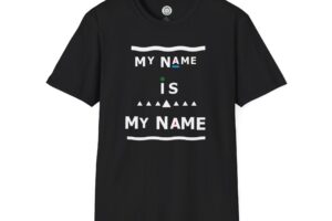 My Name Is.. Abstract Dot & Dash T-Shirt — Subtle Color Accent Tee