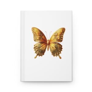 Gold Butterflies Hardcover Journal — Elegant Gray Notebook for Writing & Gifts