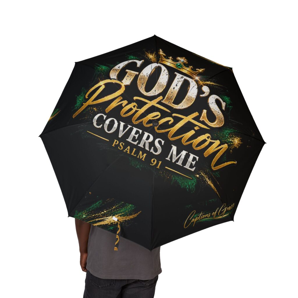 Foldable Umbrella – "God's Protection Covers Me" Waterproof Compact Umbrella